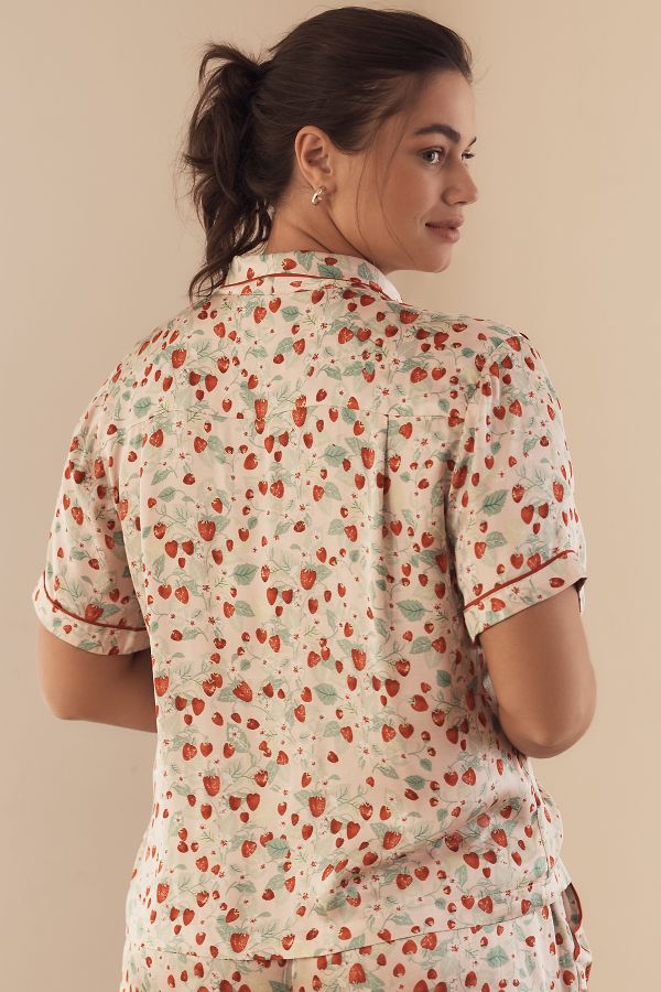 Slide View: 7: By Anthropologie Silky Patterned Pajama Top