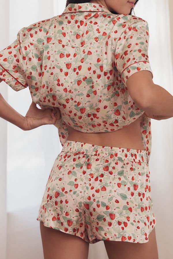 Slide View: 3: By Anthropologie Silky Printed Pyjama Shorts