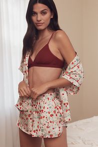 Slide View: 1: By Anthropologie Silky Printed Pyjama Shorts