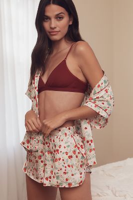 By Anthropologie Silky Patterned Pajama Shorts