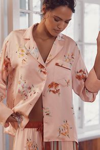 Slide View: 3: By Anthropologie Oversized Button-Front Pajama Shirt