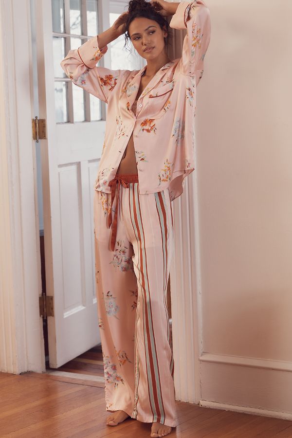 Slide View: 4: By Anthropologie Oversized Button-Front Pajama Shirt