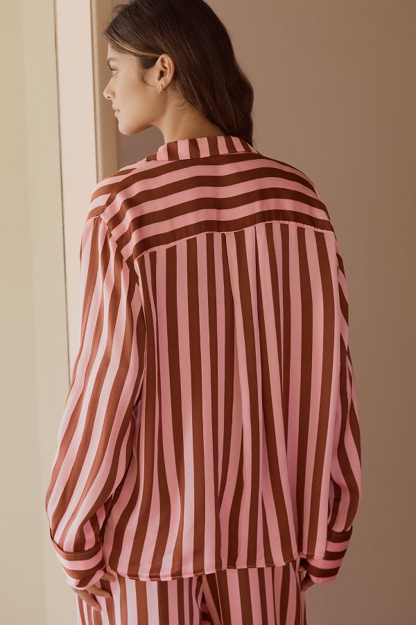 Slide View: 3: By Anthropologie Oversized Button-Front Pyjama Shirt