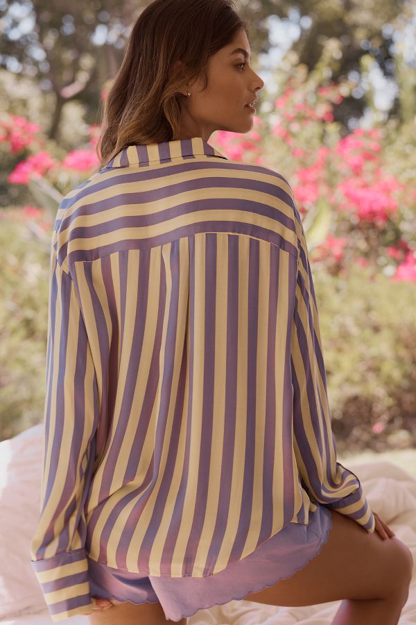 Slide View: 3: By Anthropologie Oversized Button-Front Pajama Shirt