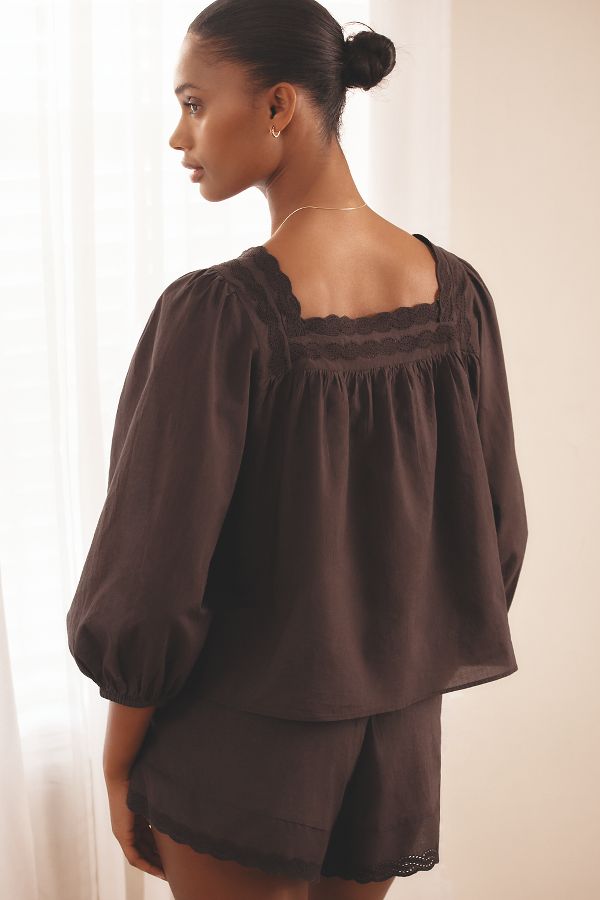 Slide View: 2: THE GREAT. SLEEP The Eyelet Button Sleep Top