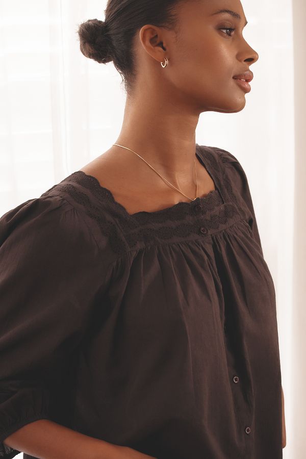 Slide View: 3: THE GREAT. SLEEP The Eyelet Button Sleep Top