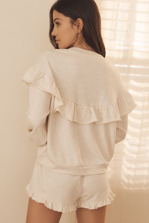 Slide View: 2: By Anthropologie Ruffle Sweatshirt