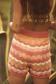 Slide View: 3: LSPACE Sun Ray High-Rise Crochet Sweater Shorts