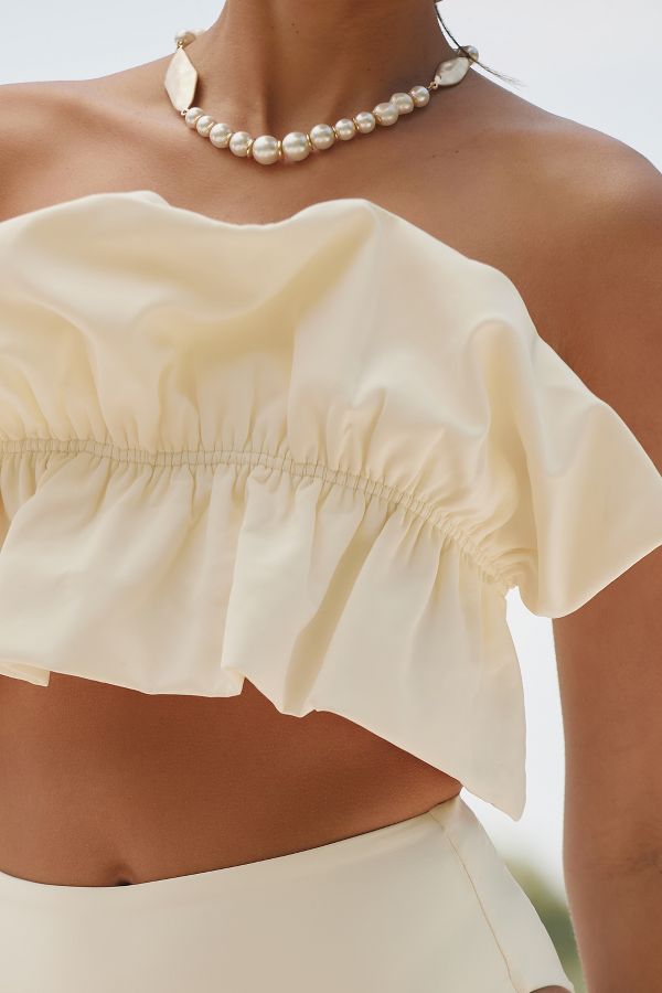 Slide View: 3: By Anthropologie Mari Ruffle Bandeau Bikini Top