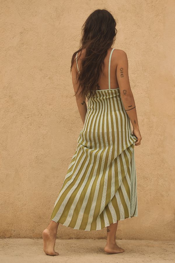 Slide View: 3: Solid & Striped Kayle Sleeveless Pleated Midi Dress