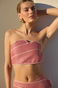 Slide View: 1: AZULU Sango Linen Crop Top