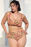 Thumbnail View 1: Montce Mazzy Plus Floral Full Coverage High-Rise Bikini Bottoms