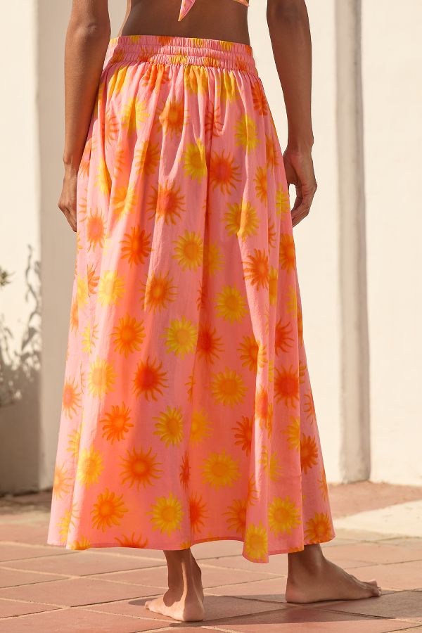 Slide View: 3: Farm Rio x Anthropologie Sun Midi Skirt