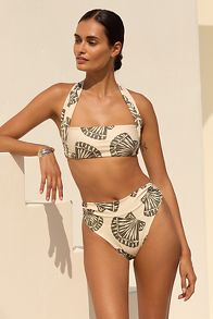 Slide View: 1: Encantadore Paola High-Waisted Bikini Bottoms