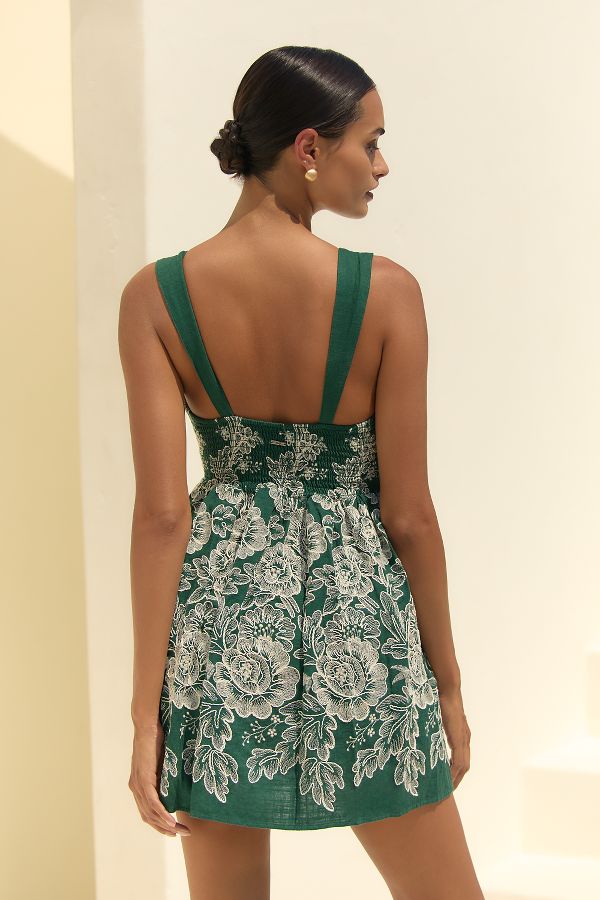 Slide View: 2: Maaji Stitched Garden Linen Mini Dress