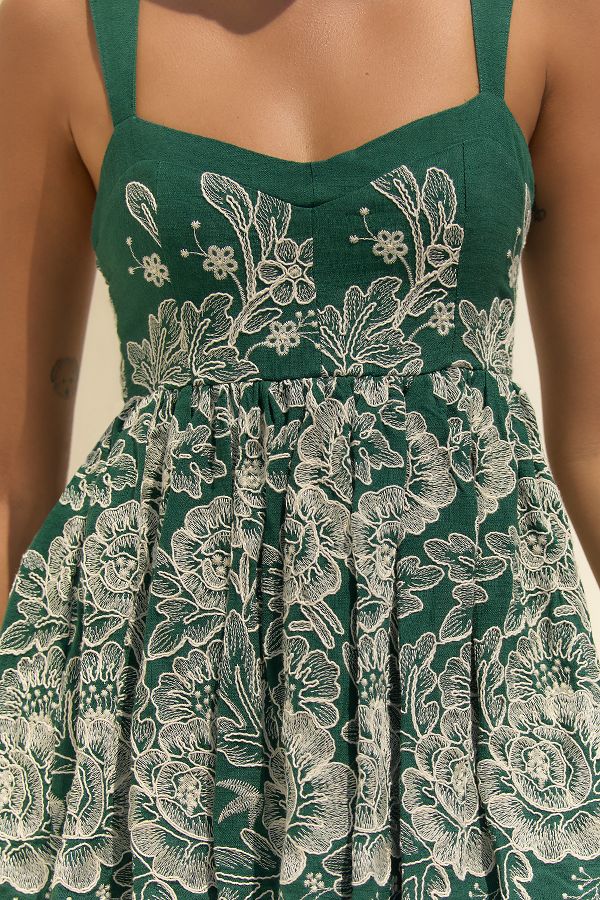 Slide View: 3: Maaji Stitched Garden Linen Mini Dress