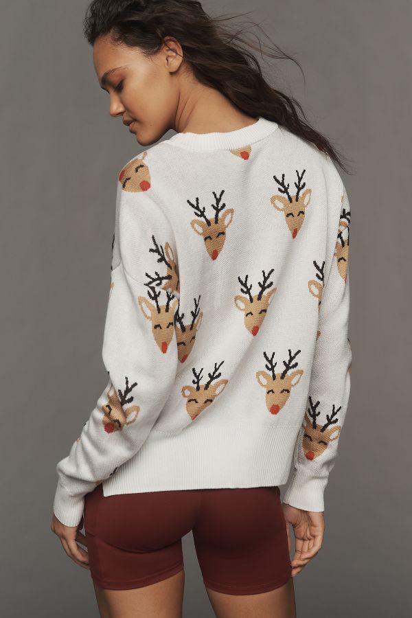 Slide View: 2: Beach Riot Callie Cheery Deer Sweater