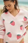 Thumbnail View 2: Beach Riot Joey Strawberry Oversized V-Neck Sweater