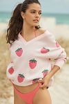 Thumbnail View 1: Beach Riot Joey Strawberry Oversized V-Neck Sweater