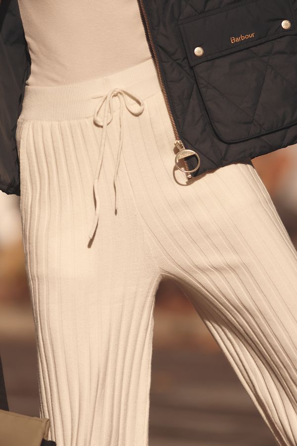 Slide View: 4: Varley Simeon Rib-Knit Wide-Leg Pants