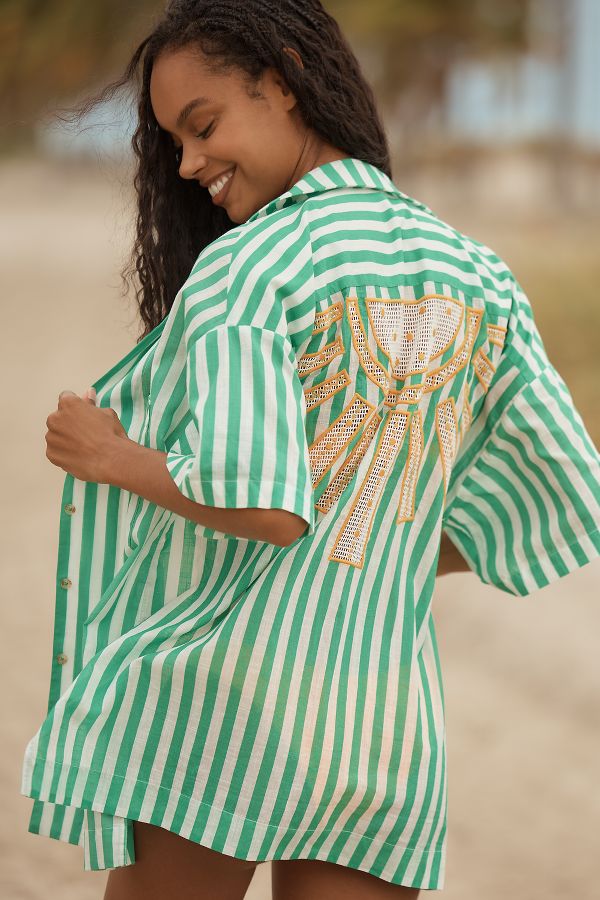 Slide View: 2: Celandine Oversized Buttondown Shirt