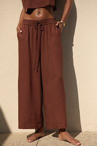 Slide View: 2: Sunday in Brooklyn Wide-Leg Linen Blend Pants