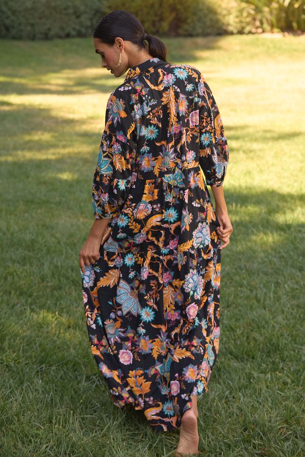 Slide View: 2: The Carolita Printed Tiered Shirt Dress