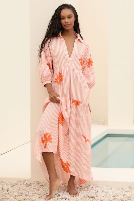 The Carolita Printed Tiered Shirt Dress by Celandine:  Daniella Manini Edition