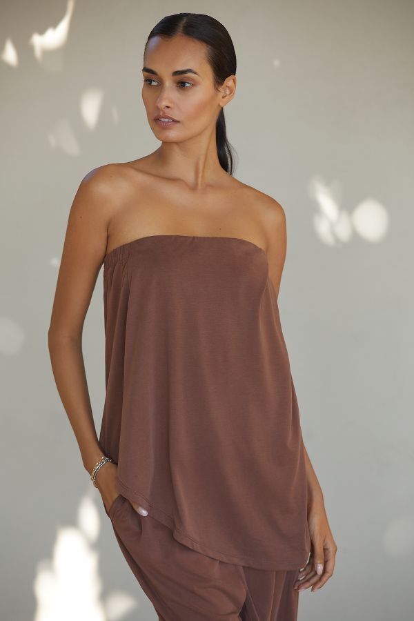 Slide View: 1: By Anthropologie Strapless Faux-Wrap Top