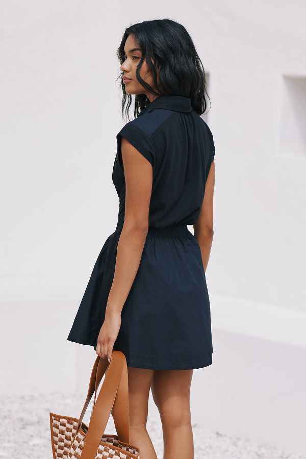 Slide View: 2: By Anthropologie Short-Sleeve Cutout Mini Dress