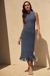 Thumbnail View 4: The Sierra Sleeveless Fringe Midi Dress