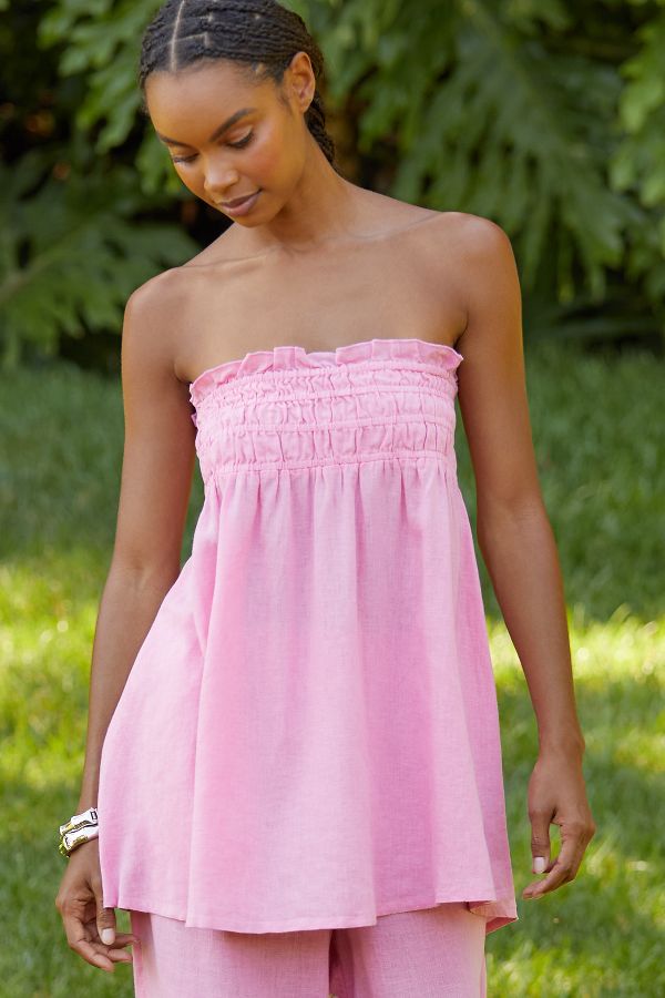 Slide View: 1: The Aubrey Strapless Linen Top