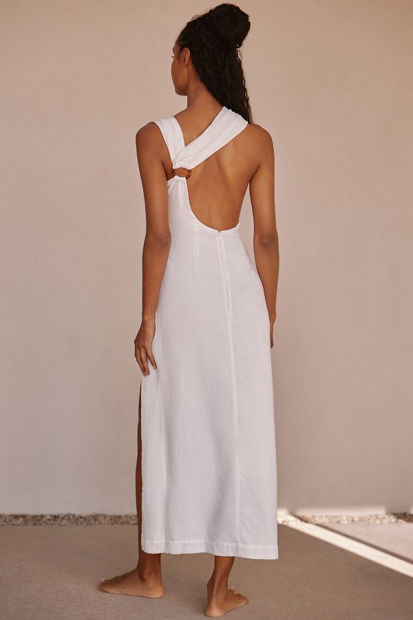 Slide View: 2: By Anthropologie Asymmetrical Linen Maxi Dress