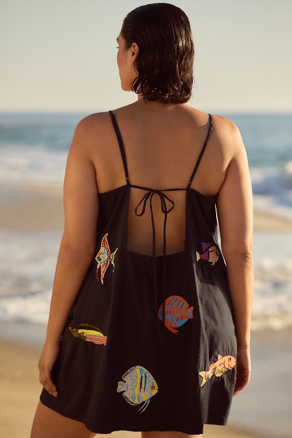 Slide View: 5: Celandine Sea Life Embroidered Mini Dress