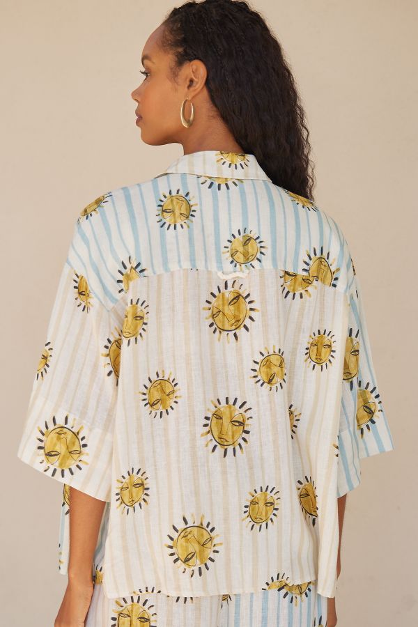 Slide View: 2: LouLou Avenue x Anthropologie Buttondown Top