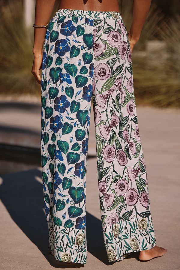 Slide View: 3: Celandine Relaxed Wide-Leg Linen Trousers