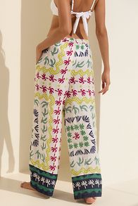 Slide View: 2: Daniella Manini x Celandine Linen Blend Wide-Leg Pull-On Trousers