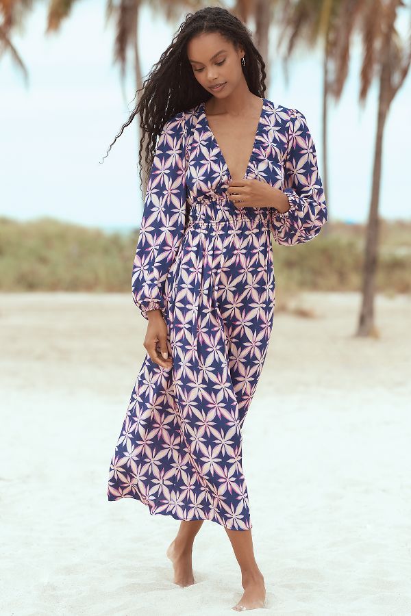 Slide View: 1: Electric & Rose Melody Printed Midi Dress