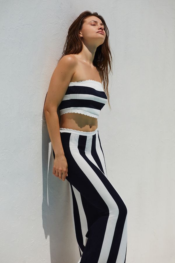 Slide View: 1: The Mandy Striped Slim Midi Skirt by Celandine