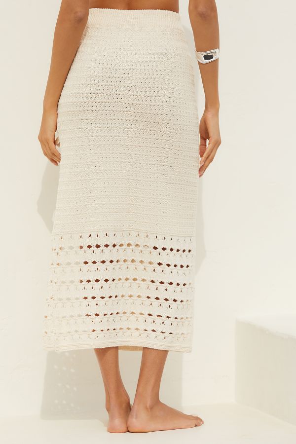 Slide View: 2: Celandine Knit Side-Slit Midi Skirt