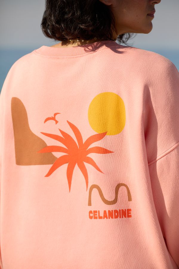 Slide View: 6: Daniella Manini x Celandine Graphic Crew-Neck Sweatshirt