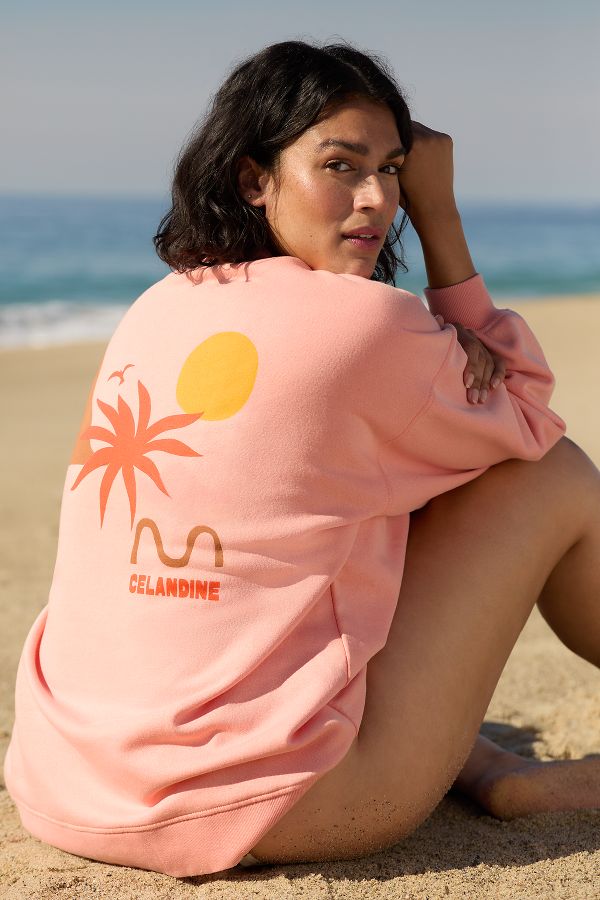 Slide View: 4: Daniella Manini x Celandine Graphic Crew-Neck Sweatshirt