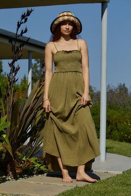 The Marisol Smocked Gauze Maxi Dress