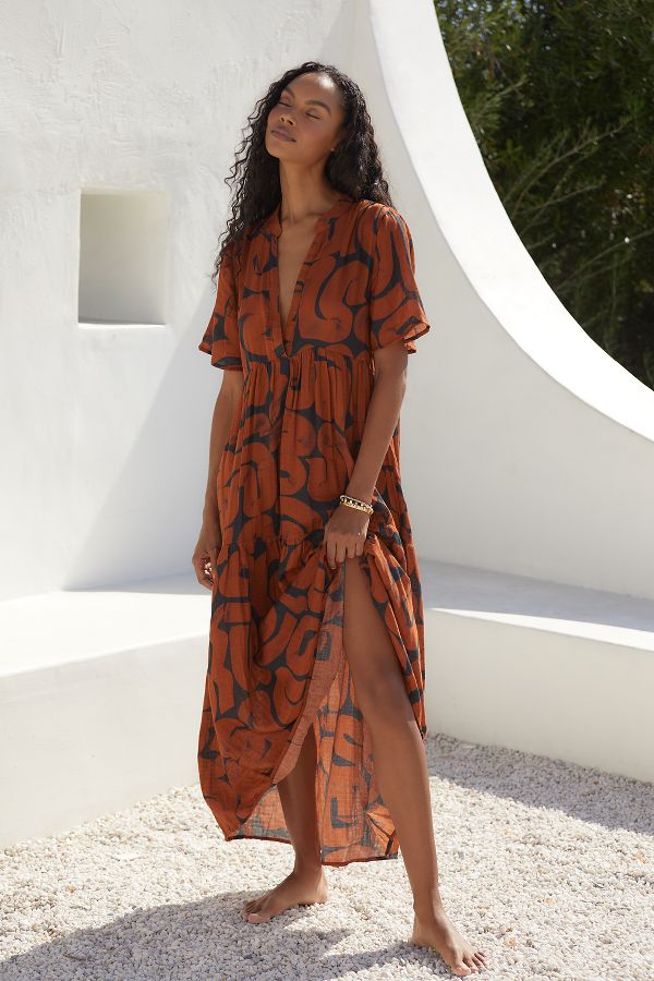 Slide View: 1: The Kallie Flowy Maxi Dress: Printed Edition