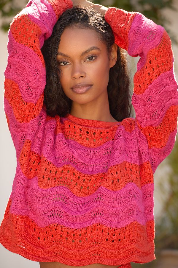 Slide View: 3: By Anthropologie Knit Long-Sleeve Top