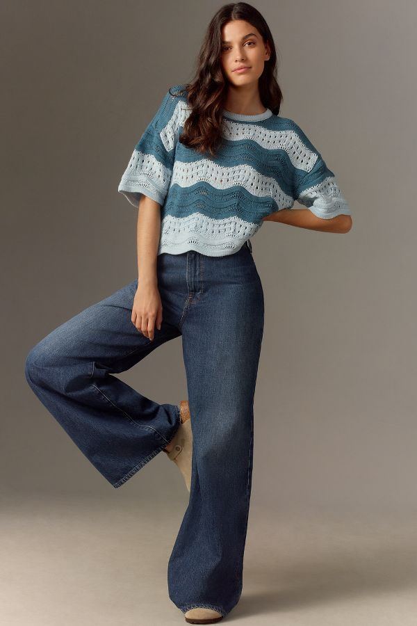 Slide View: 4: By Anthropologie Knit Short-Sleeve Top