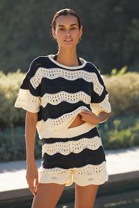 Slide View: 4: By Anthropologie Knit Short-Sleeve Top