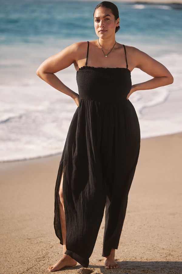 Slide View: 4: Celandine Strapless Gauze Jumpsuit