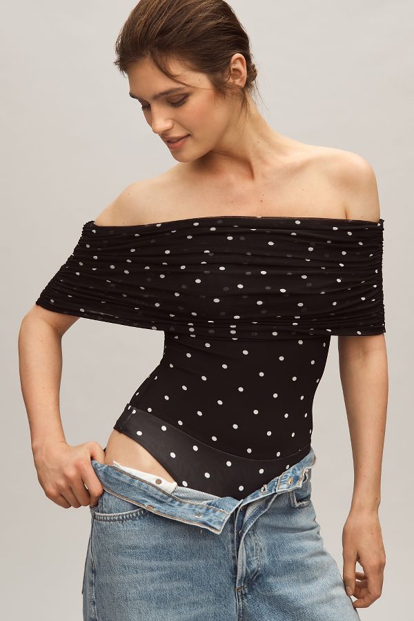 Slide View: 4: AFRM Divya Off-The-Shoulder Bodysuit