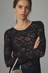 Thumbnail View 3: By Anthropologie Long-Sleeve Lace Crew-Neck Top